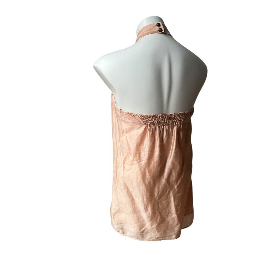 Ann Taylor Peach Floral Halter Top, Sz 2 - Picture 6 of 15